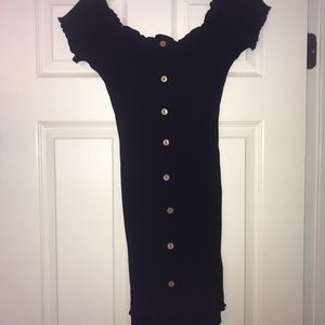 Black button Mini Dress.
